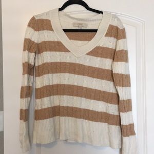 LOFT v-neck striped sweater